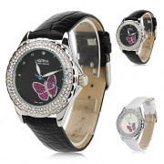 Женские аналоговые кварцевые часы с бабочкой (разные цвета)