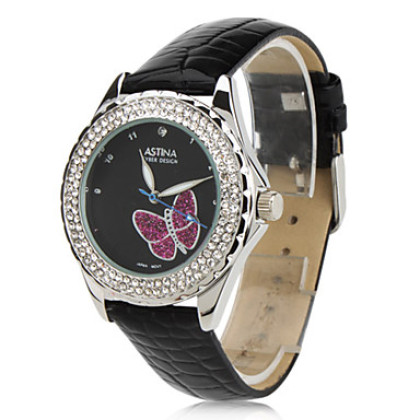 Женские аналоговые кварцевые часы с бабочкой (разные цвета)