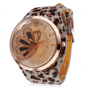 Женские аналоговые кварцевые часы с леопардовым ремешком