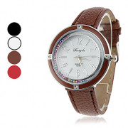Женские аналоговые кварцевые часы с ремешком из кожзама (разные цвета)