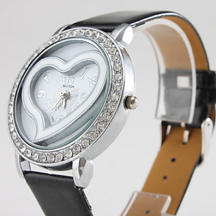 Женские аналоговые кварцевые часы с сердцем