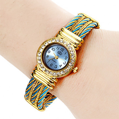 Женские аналоговые кварцевые наручные часы-браслет из стали (разные цвета)