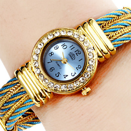 Женские аналоговые кварцевые наручные часы-браслет из стали (разные цвета)