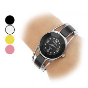 Женские аналоговые кварцевые наручные часы-браслет с круглым корпусом (разные цвета)