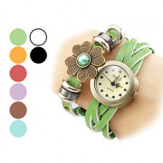 Женские аналоговые кварцевые наручные часы-браслет с цветочным узором (разные цвета)