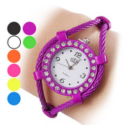 Женские аналоговые кварцевые наручные часы-браслет с веревочным ремешком (разные цвета)