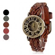 Женские аналоговые кварцевые наручные часы с полым циферблатом и ремешком из кожзама (разные цвета)