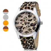Женские аналоговые кварцевые наручные часы с ремешком из силикона и леопардовым принтом (разные цвета ремешка)