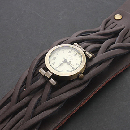 Женские аналоговые кварцевые винтажные наручные часы с ремешком из кожзама (разные цвета)