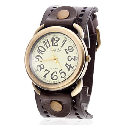Женские казуальные аналоговые кварцевые наручные часы с ремешком из кожзама (разные цвета)