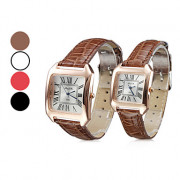 Женские казуальные аналоговые кварцевые наручные часы с ремешком из кожзама (разные цвета)