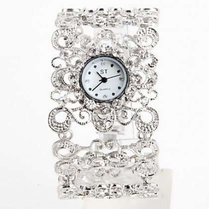 Женские кварцевые часы-браслет (серебристые)