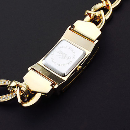 Женские кварцевые часы-браслет (золотистые)