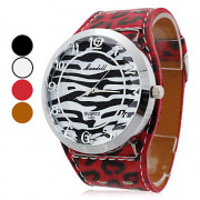 Женские кварцевые часы с ремешком с леопардовым рисунком (разные цвета)