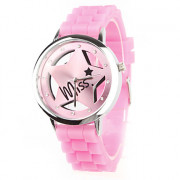 Женские кварцевые часы с силиконовым ремешком (розовые)
