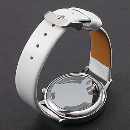 Женские кварцевые наручные часы с прозрачным циферблатом, украшенным скрипичным ключом. На ремешке из искусственной кожи