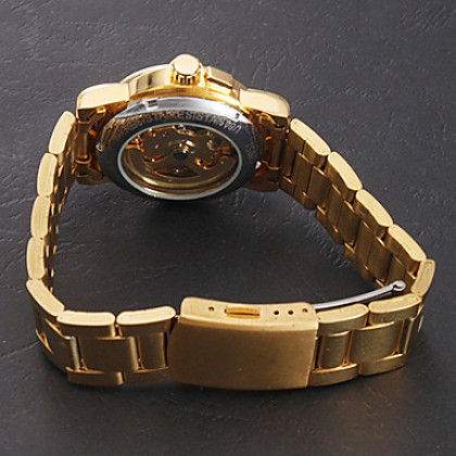 Женские механические наручные часы на металлическом ремешке. Через прозрачный циферблат виден часовой механизм. Цвета в ассортименте