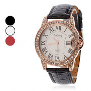 Женские наручные стиль PU Аналоговые кварцевые часы (разных цветов)