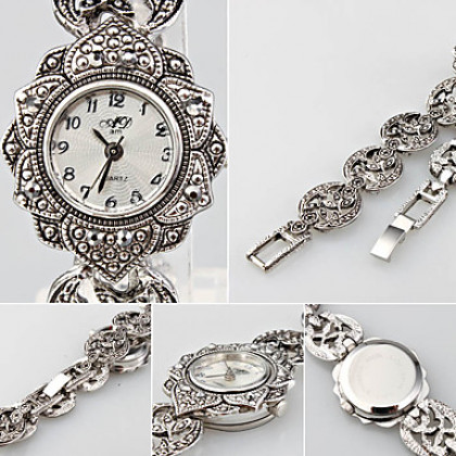 Женские серебристые часы-браслет с подсолнухом &quot;Афродита&quot;
