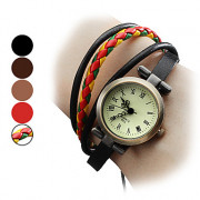 Женские стильные аналоговые кварцевые часы-браслет с ремешком из кожзама (разные цвета)