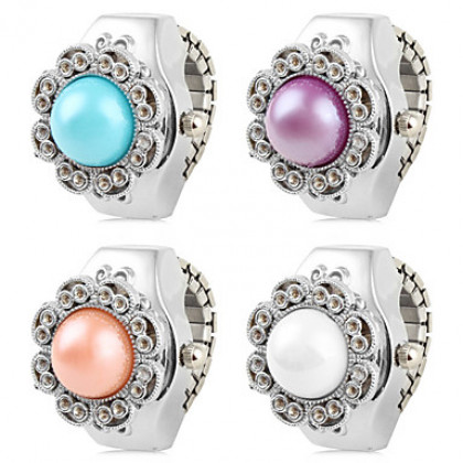 Женские цветы кругом сплава аналогового кольцо Кварцевые часы (разных цветов)