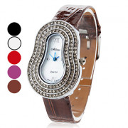 Женские Уточнение стиль PU кварцевые аналоговые наручные часы (разных цветов)