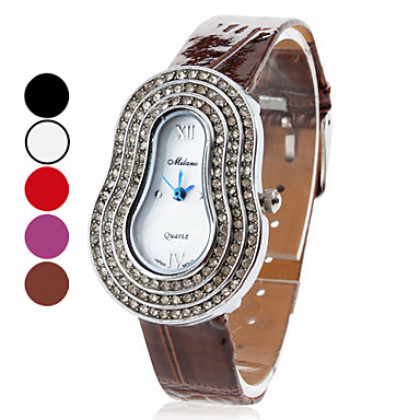 Женские Уточнение стиль PU кварцевые аналоговые наручные часы (разных цветов)
