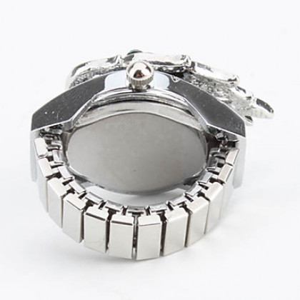 женский скелет стиле сплава аналоговые кварцевые часы кольцо (серебро)