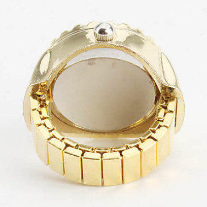 женский золотой сплав стиля аналоговые кварцевые часы кольцо (золото)