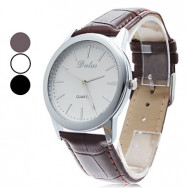 Элегантный мужской Деловой стиль PU аналоговые кварцевые наручные часы (разных цветов)