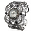 элегантный цветок женщин корону стиле сплава аналоговые кварцевые часы браслет (черный)