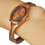 Эллиптический набор женского Браун сплава группы кварцевые аналоговые часы браслет