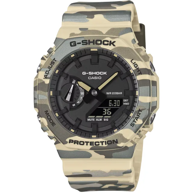 Японские наручные мужские часы Casio GA-2100CM-5A. Коллекция G-Shock