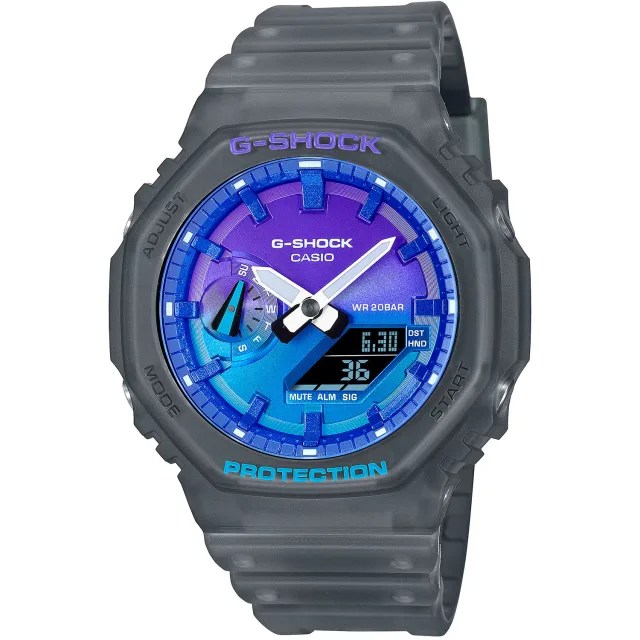 Японские наручные мужские часы Casio GA-2100FLS-8A2. Коллекция G-Shock