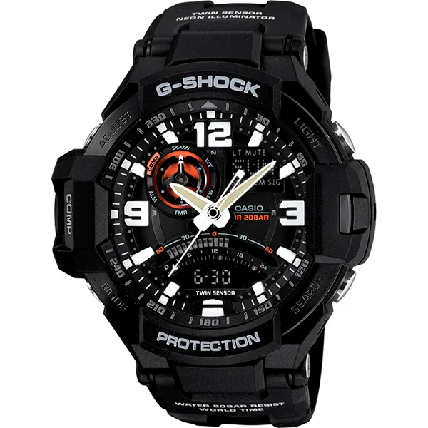 Японские наручные мужские часы Casio GA-1000-1A. Коллекция G-Shock