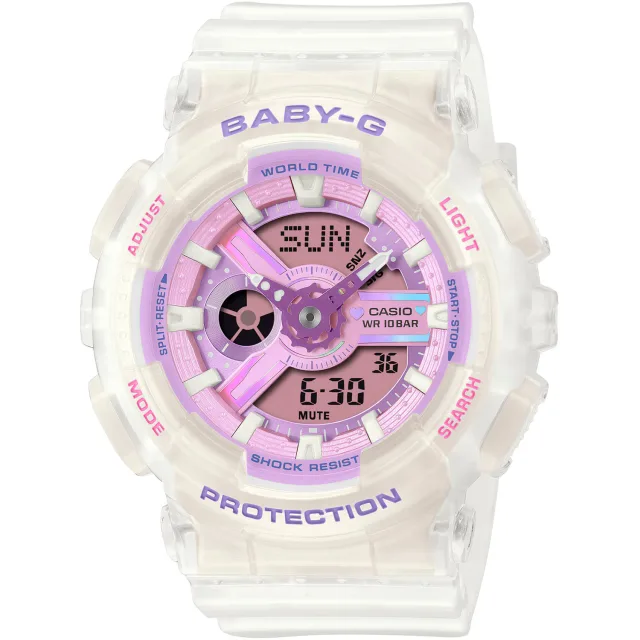 Японские наручные женские часы Casio BA-110PS-7A. Коллекция Baby-G