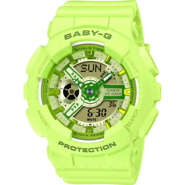 Японские наручные женские часы Casio BA-110YK-3A. Коллекция Baby-G
