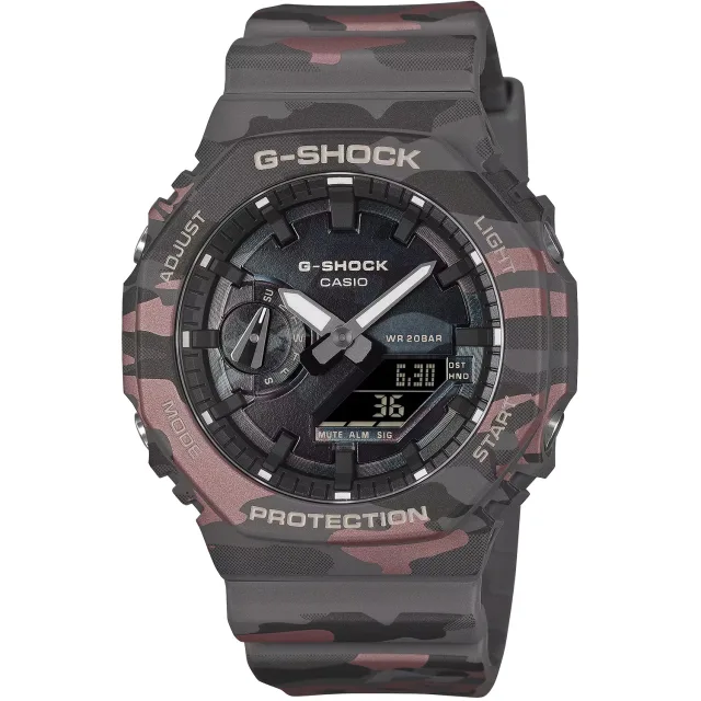 Японские наручные мужские часы Casio GA-2100CMD-8A. Коллекция G-Shock