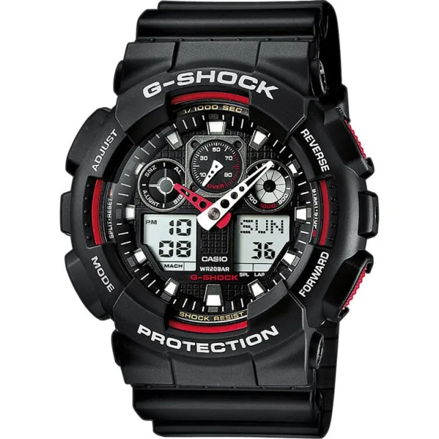Японские наручные мужские часы Casio GA-100-1A4. Коллекция G-Shock